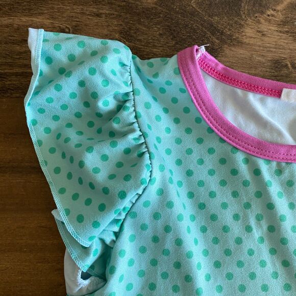 Floral & Polka Dot Flutter Sleeve Dress Girls' 6-7T - Picture 5 of 10